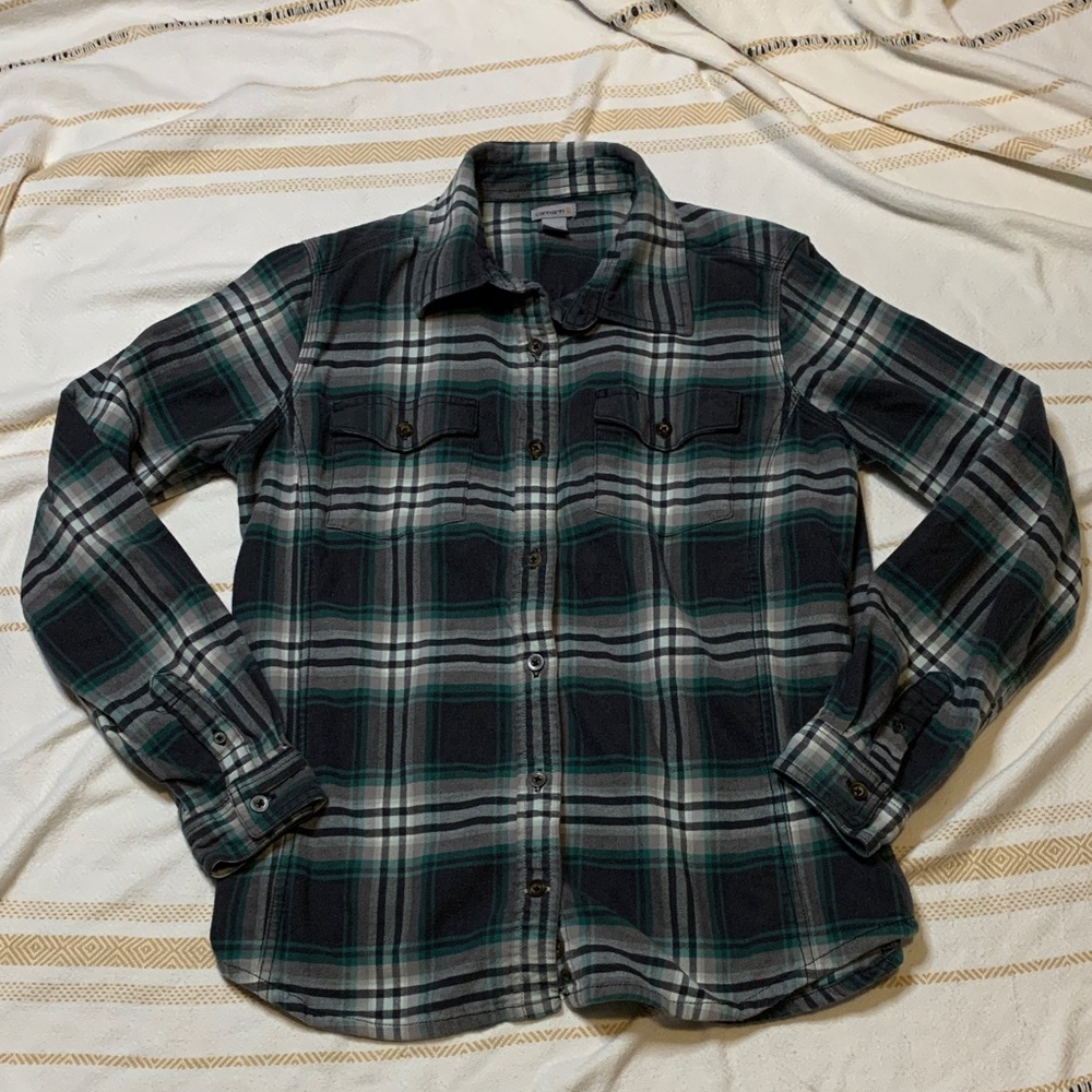 Carhartt Plaid Button Up Size Large (12/14)